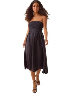 NWT Altar’d State Serena Strapless Midi Dress in Black ⚫️ Size Small